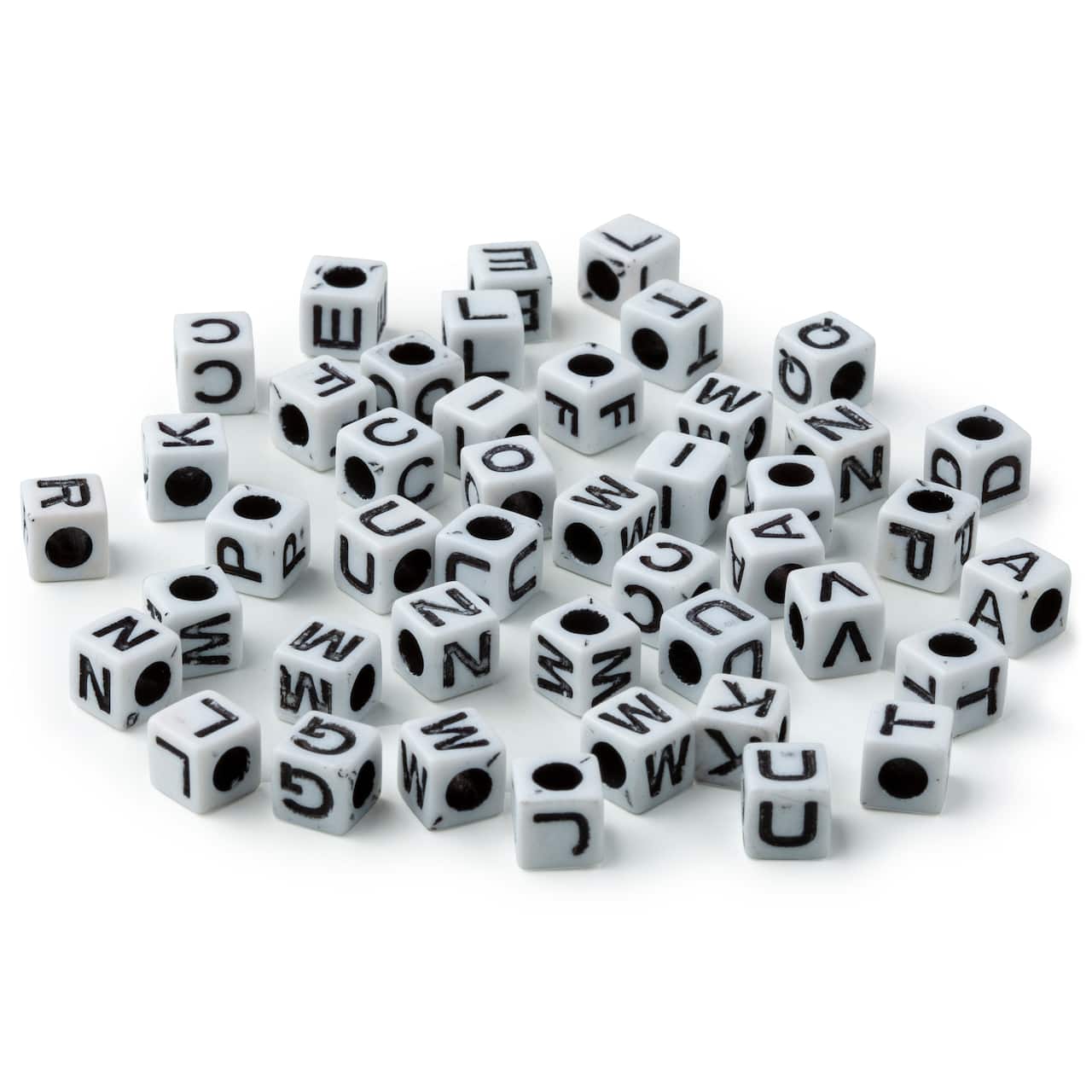 Black &#x26; White Alphabet Beads by Creatology&#x2122;, 6.5mm